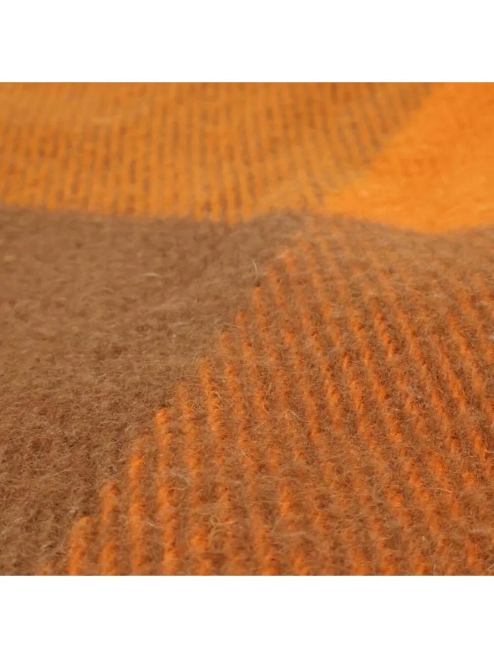 Hermes Block Check Wool Fringe Scarf